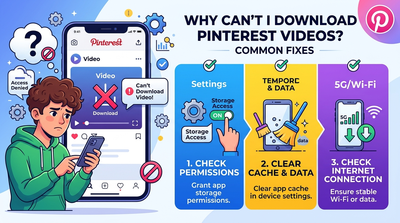 why cant i download pinterest video